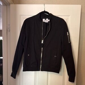 Topman Charcoal Zip-Up Bomber Jacket